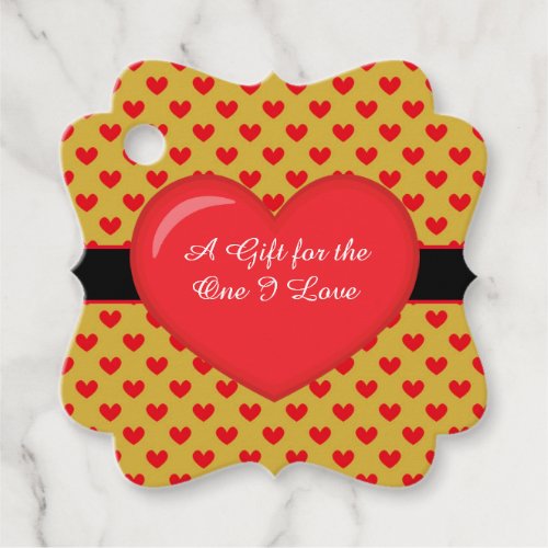 Romantic Hearts and Black Band Heart Favor Tags