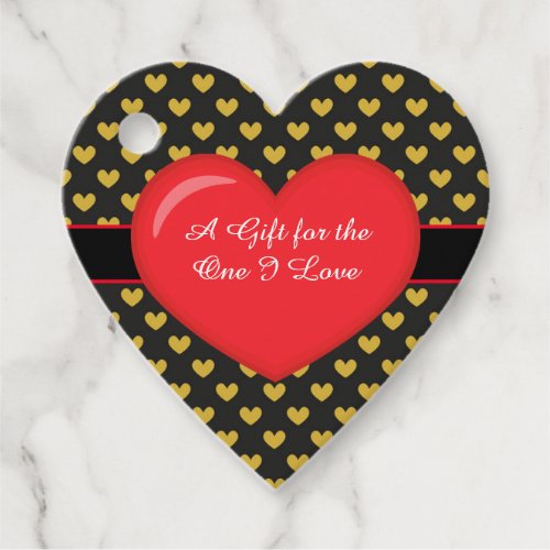 Romantic Hearts and Black Band Heart Favor Tags