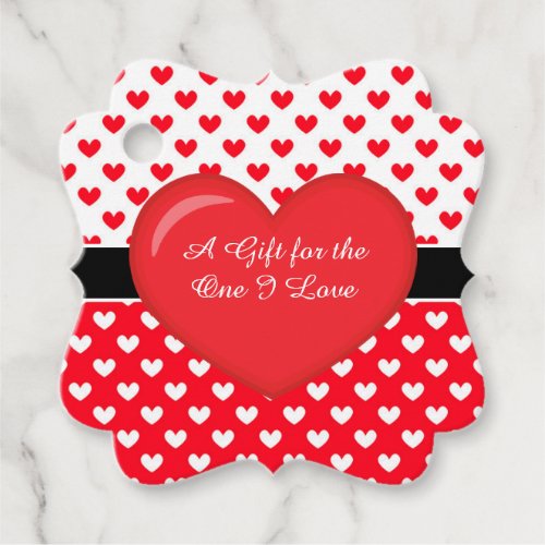 Romantic Hearts and Black Band Heart Favor Tags