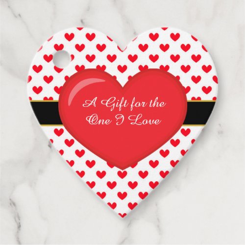 Romantic Hearts and Black Band Heart Favor Tags