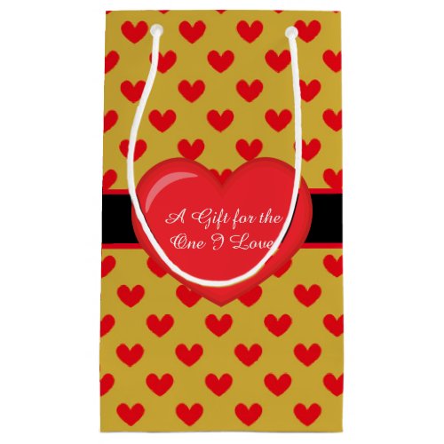 Romantic Hearts and Black Band Heart Small Gift Bag