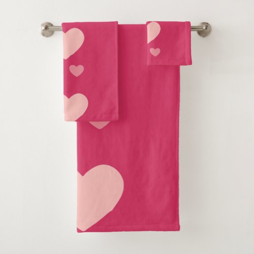 Romantic Hearts Bath Towel Set