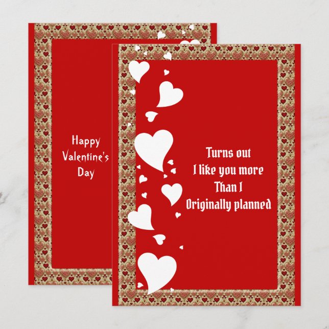 Romantic Hearts Boyfriend Custom Valentine Card  (Front/Back)