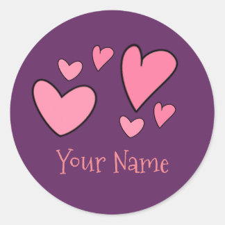 Romantic Hearts Classic Round Sticker