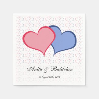 Romantic Hearts Graphical She He Pink Blue