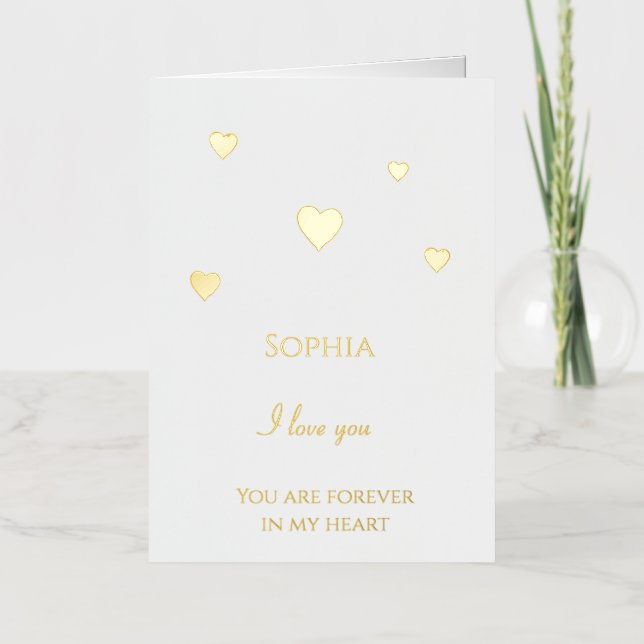 Romantic Hearts Love   Foil Greeting Card (Front)