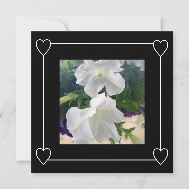 Romantic Hearts Modern Black Simple Wedding Photo Save The Date (Front)