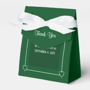 Romantic Hearts Modern Dark Green Simple Wedding Favor Boxes