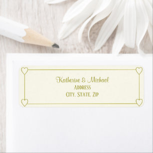 Romantic Hearts Modern Light Green Simple Wedding Label