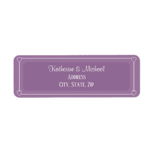 Romantic Hearts Modern Light Purple Simple Wedding Label
