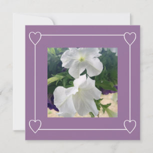 Romantic Hearts Modern Purple Simple Wedding Photo Announcement
