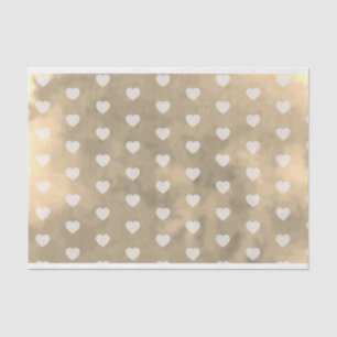 Romantic Hearts on Metallic Gold Wedding Decoupage Tissue Paper