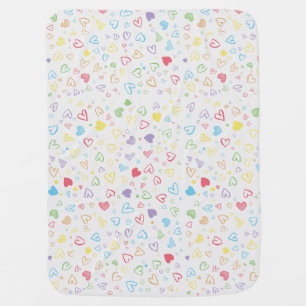 romantic hearts pattern baby blanket