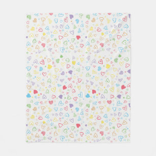 romantic hearts pattern fleece blanket