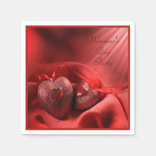 Romantic Hearts & Silk Valentine's Day Napkins