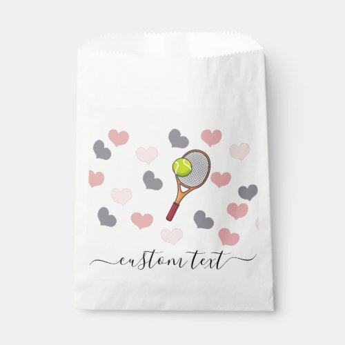 Romantic Hearts  Tennis Racket Kids Party Cute  Favor Bag
