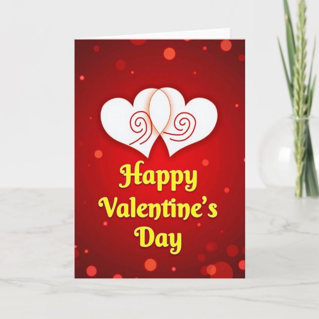 Romantic Hearts Valentine Card (Front)