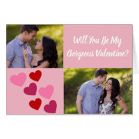 Romantic Hearts Valentines Photo Card