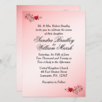 Romantic Hearts Wedding Invitation