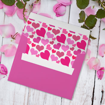 Romantic Hearts Wedding Or Engagement Envelope by VillageDesign at Zazzle
