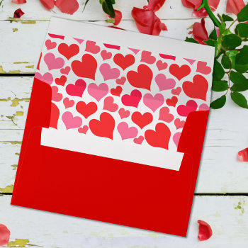 Romantic Hearts Wedding Or Engagement Envelope by VillageDesign at Zazzle