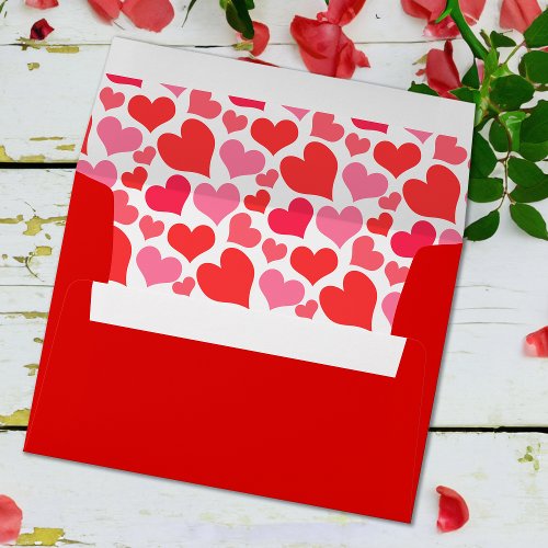 Romantic Hearts Wedding or Engagement Envelope