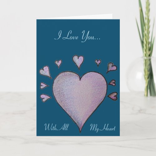 romantic hearts with love verse for valentines card