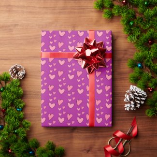 Romantic Hearts  Wrapping Paper
