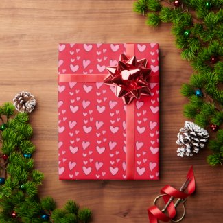 Romantic Hearts  Wrapping Paper