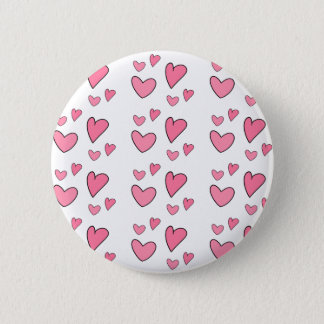 Romantic Hearts Wrapping Paper Button