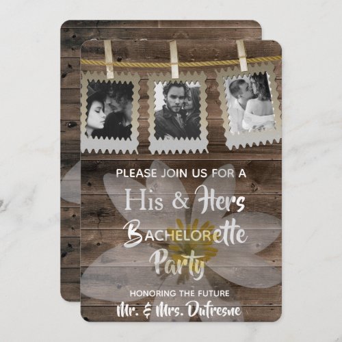 Romantic His  Hers BachelorBachelorette Party Invitation