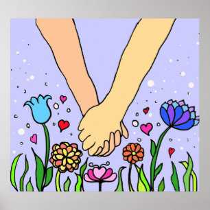 Romantic Holding Hands - dating / anniversary gift Poster
