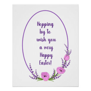 Romantic holiday wreaths Tulip flowers Easter Poster