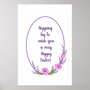 Romantic holiday wreaths  Tulip flowers Easter   Poster