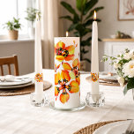 Romantic Home Gift for Her Orange Botanical Unity Candle Set<br><div class="desc">Elegant candle set featuring vibrant hand-painted flowers in warm shades of orange,  yellow,  and coral. Perfect as a romantic decorative accent for dining tables,  weddings,  or cozy interiors. A thoughtful home décor gift for her,  ideal for birthdays,  housewarmings,  or special occasions.</div>