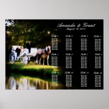 Romantic Horse Carriage Wedding Seating Chart by PaintingPony at Zazzle