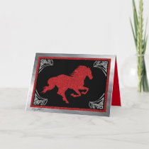 Romantic Horse Valentine Holiday Card