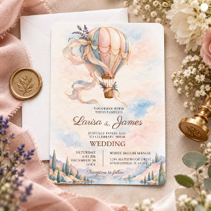 Romantic Hot Air Balloon Adventure Wedding Invitation