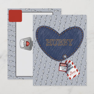 Romantic Hubby Wifey Electrical Lock Tag Heart Postcard