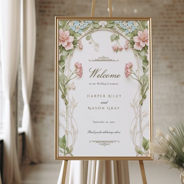 Romantic Hydrangea Wedding Welcome Sign (Creator Uploaded)