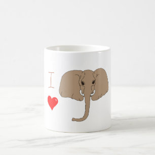 Romantic I love  elephants Coffee Mug