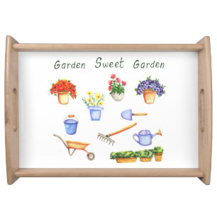 Romantic I love my fowers Minimalist Cute Serving Tray
