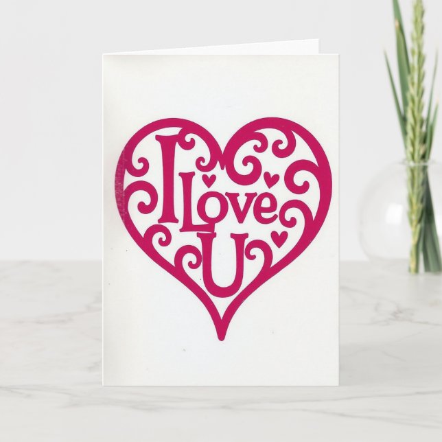 Romantic I Love U Card (Front)