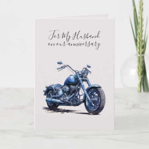 Romantic I Love You Anniversary Blue Motorcycle