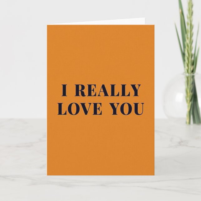 Romantic I Love You Bold Card (Front)