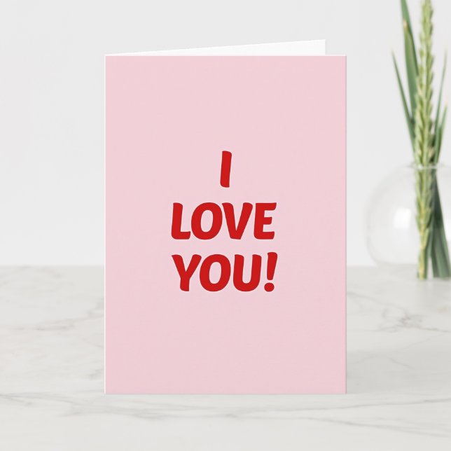 Romantic I Love You Bold Red Card (Front)