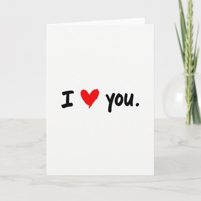 Romantic I Love You Brush Card (Front)