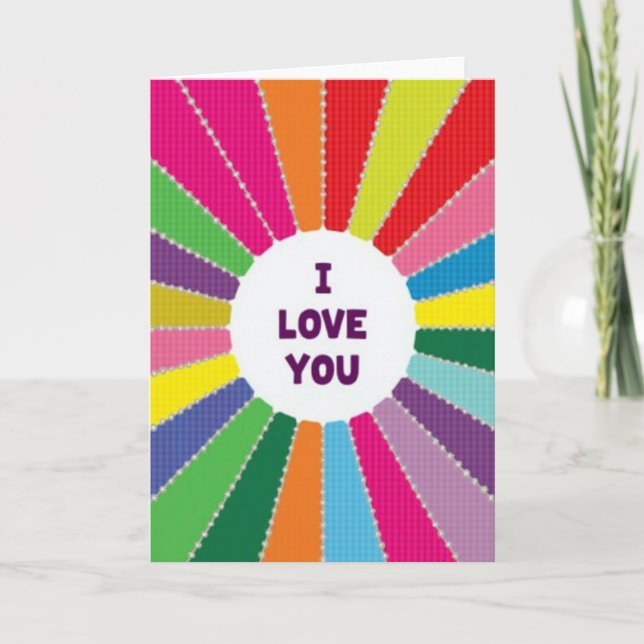 Romantic I Love You Burst Card (Front)