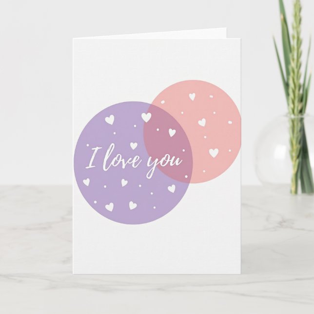 Romantic I Love You Circles Card (Front)