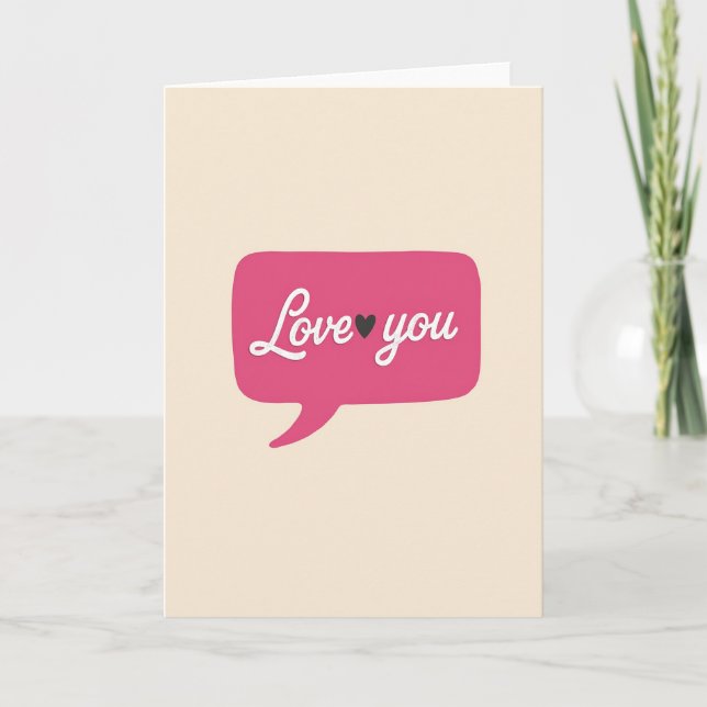 Romantic I Love You Embossed Card (Front)